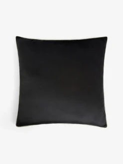 Next Black Matte Velvet Contrast Pipe 59 x 59cm Cushion Hot