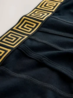 Next Black Metallic Pattern Waistbands 5 Pack A-Front Cotton Rich Boxers Best