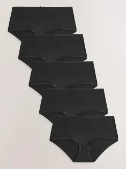 Next Black Midi Cotton Rich Knickers 5 Pack Online