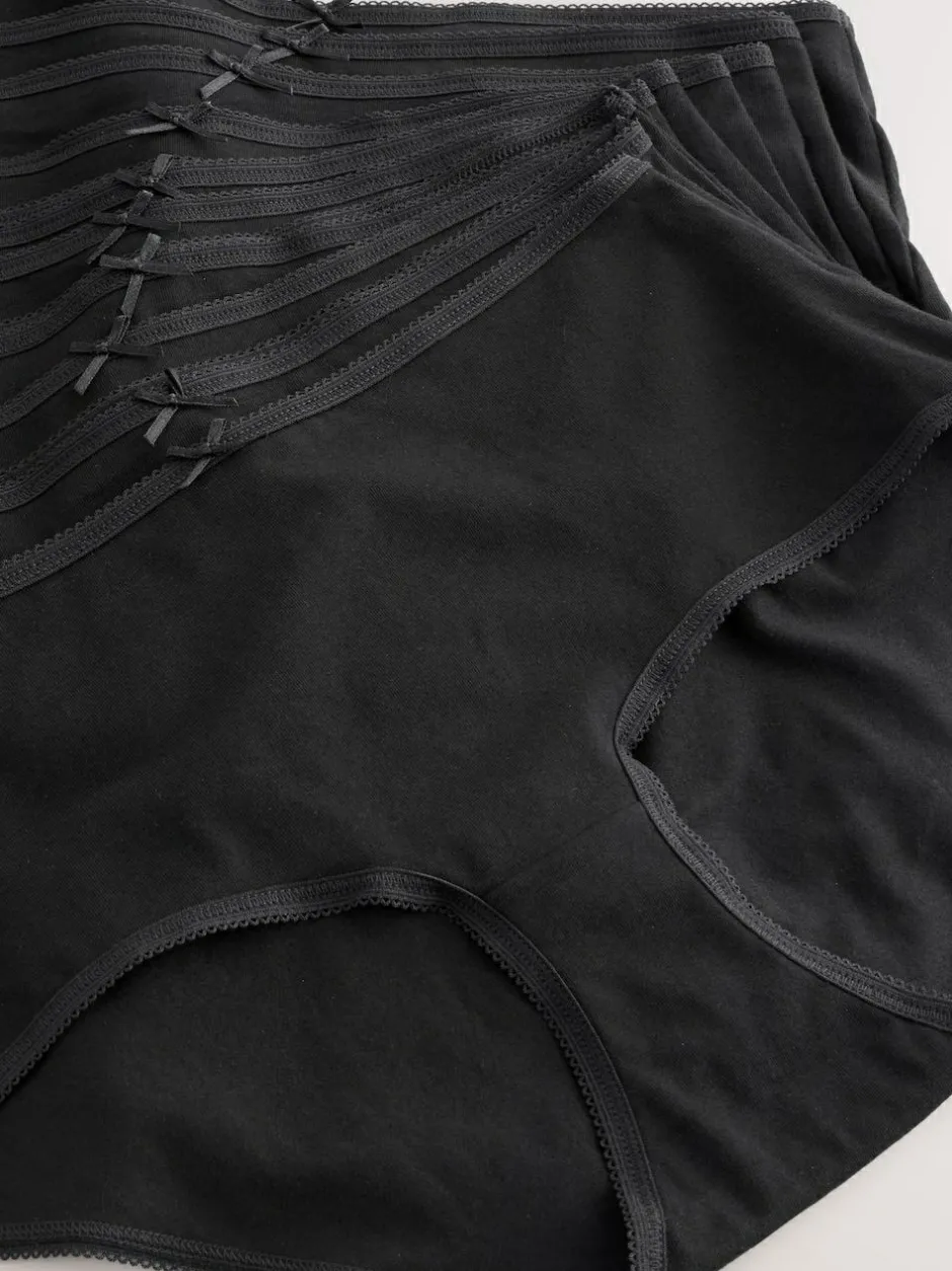 Next Black Midi Full Briefs Cotton Knickers 10 Pack
