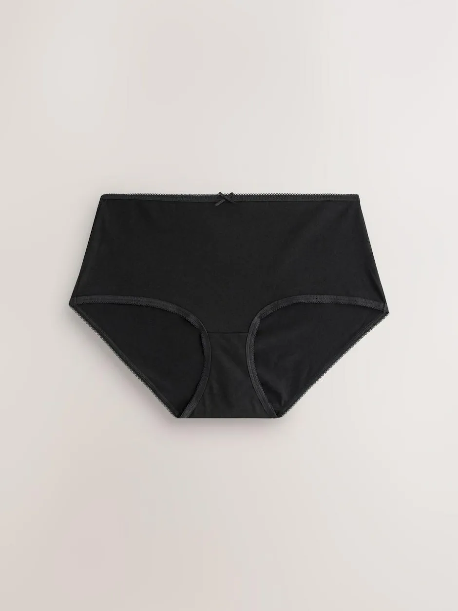 Next Black Midi Full Briefs Cotton Knickers 10 Pack