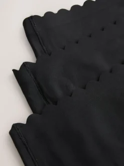 Next Midi No VPL Scallop Knickers 3 Pack Black New