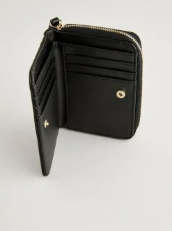 Next Midi Zip Around Purse Black New