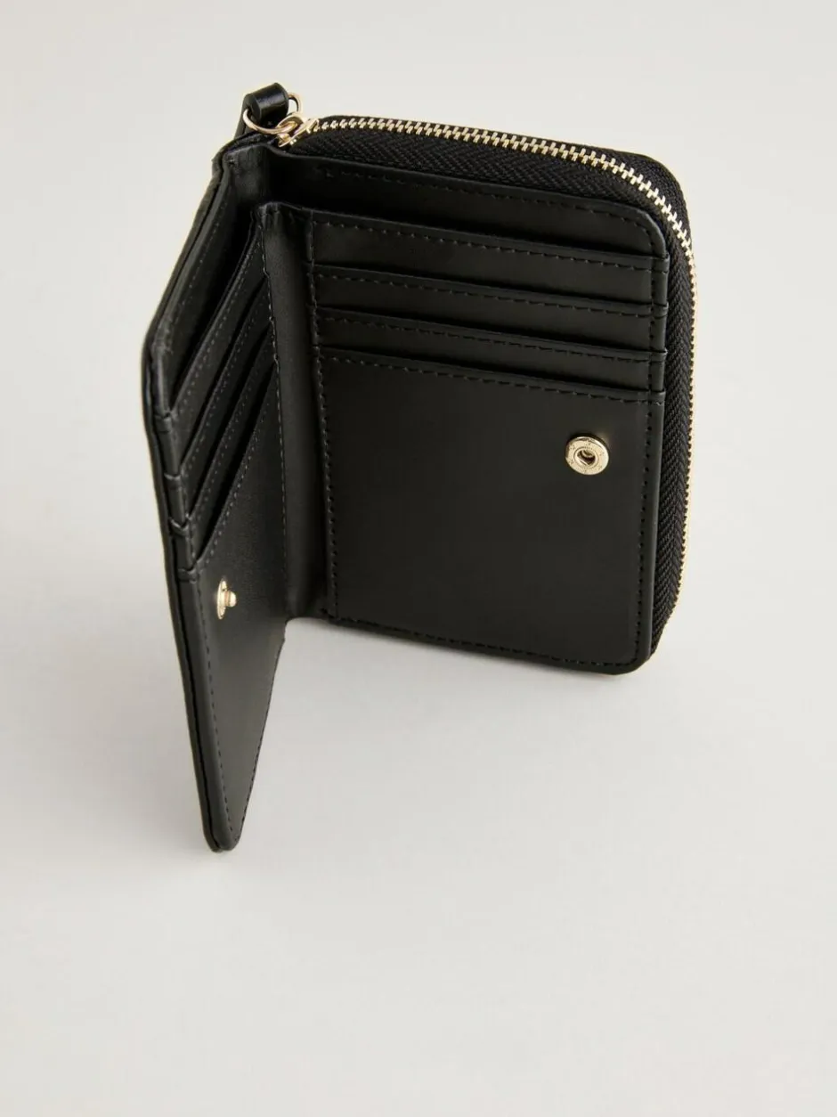 Next Midi Zip Around Purse Black New