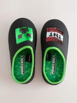 Next Black Minecraft Flippy Sequin Slipper Mules