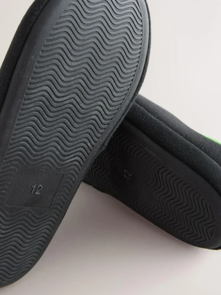 Next Black Minecraft Flippy Sequin Slipper Mules