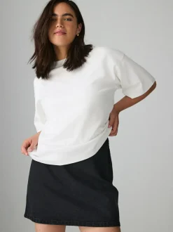 Next Black Mini Hourglass Denim Skirt Outlet