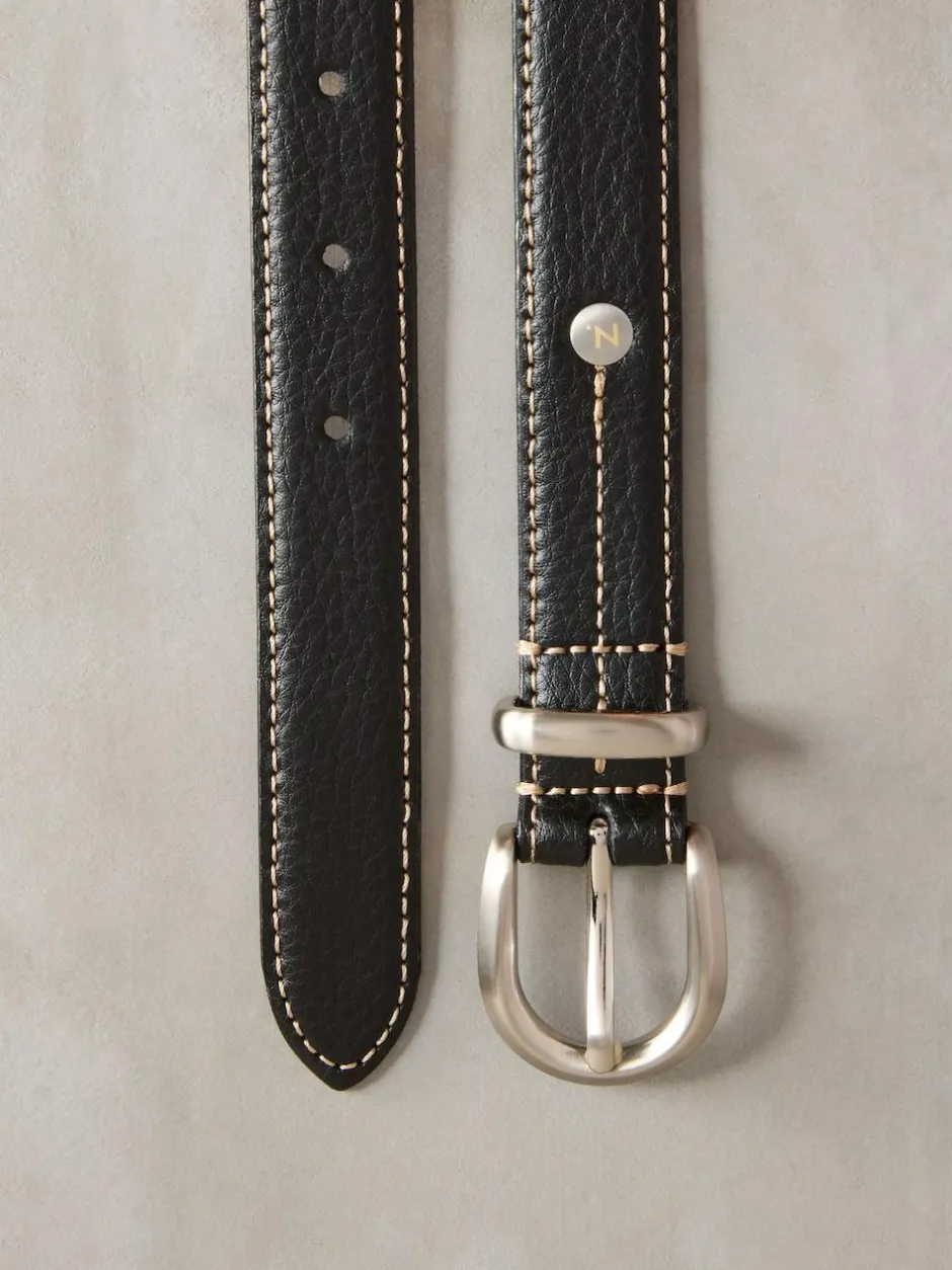 Next N. Premium Made In Italy Mid Width Belt Black Sale