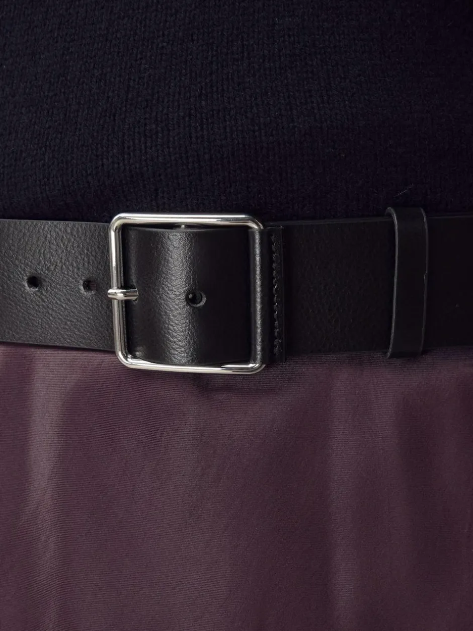 Next N. Premium Made In Italy Wide Leather Belt Black Sale