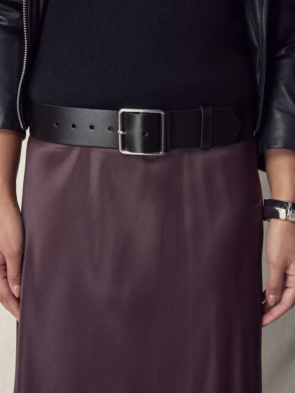 Next N. Premium Made In Italy Wide Leather Belt Black Sale