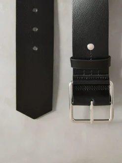 Next N. Premium Made In Italy Wide Leather Belt Black Sale