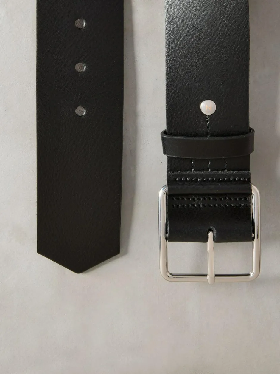 Next N. Premium Made In Italy Wide Leather Belt Black Sale