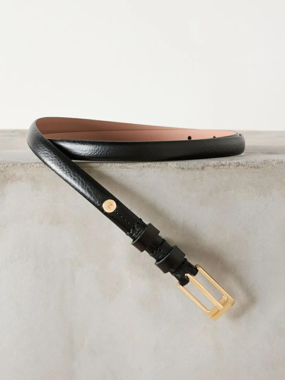 Next N. Premium Skinny Made In Italy Leather Belt Black Online
