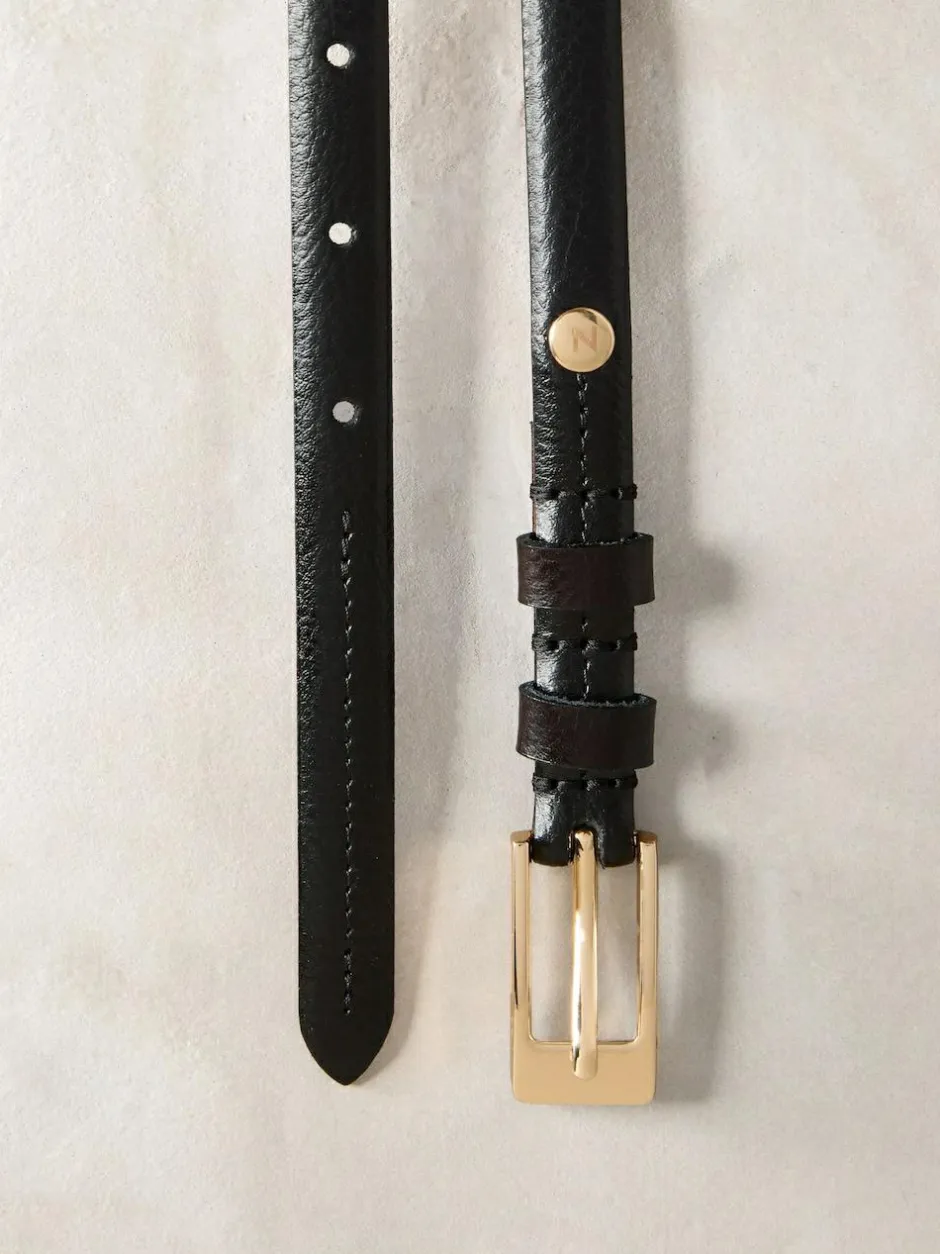 Next N. Premium Skinny Made In Italy Leather Belt Black Online