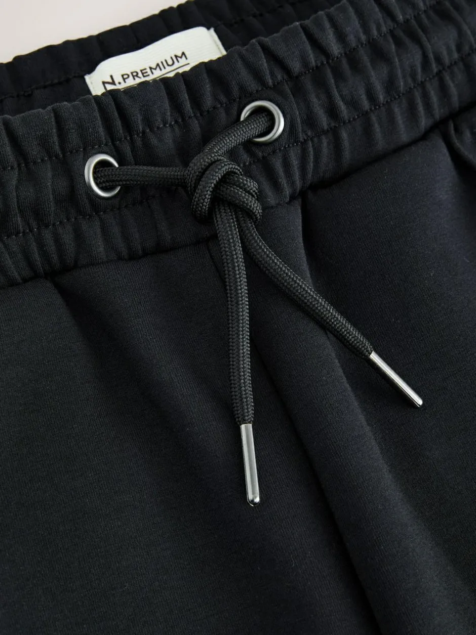 Next N. Premium Soft Touch Scuba Slim Fit Open Joggers Black Outlet