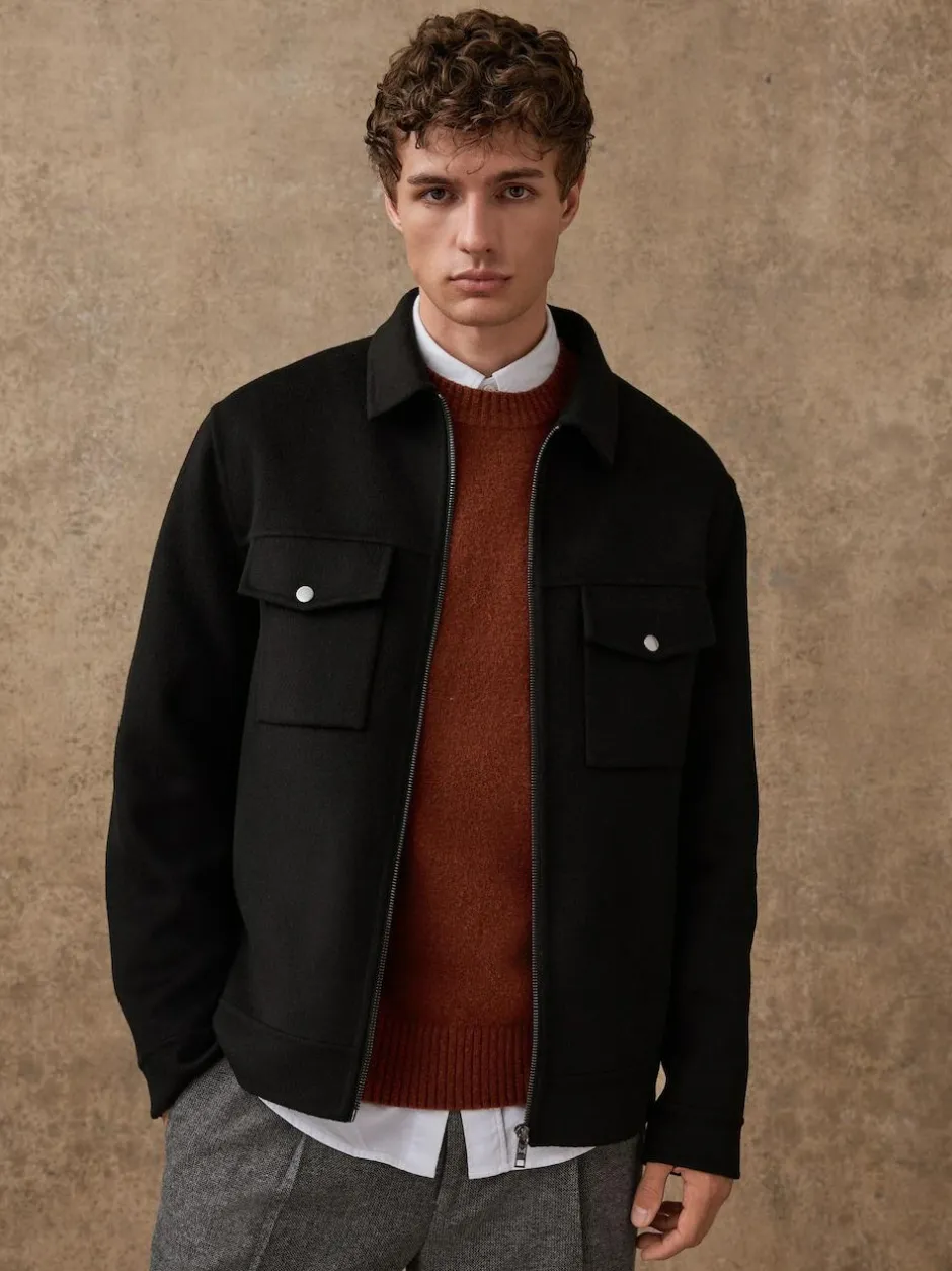 Next Black N.Premium Wool Rich Soft Touch Jacket Discount