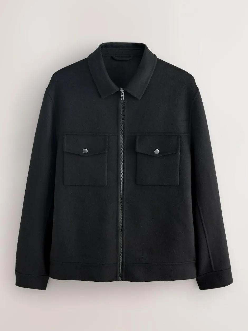 Next Black N.Premium Wool Rich Soft Touch Jacket Discount