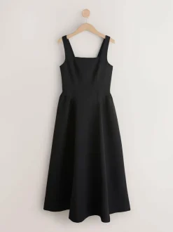 Next Occasion Cinched Waist Maxi Dress Black New