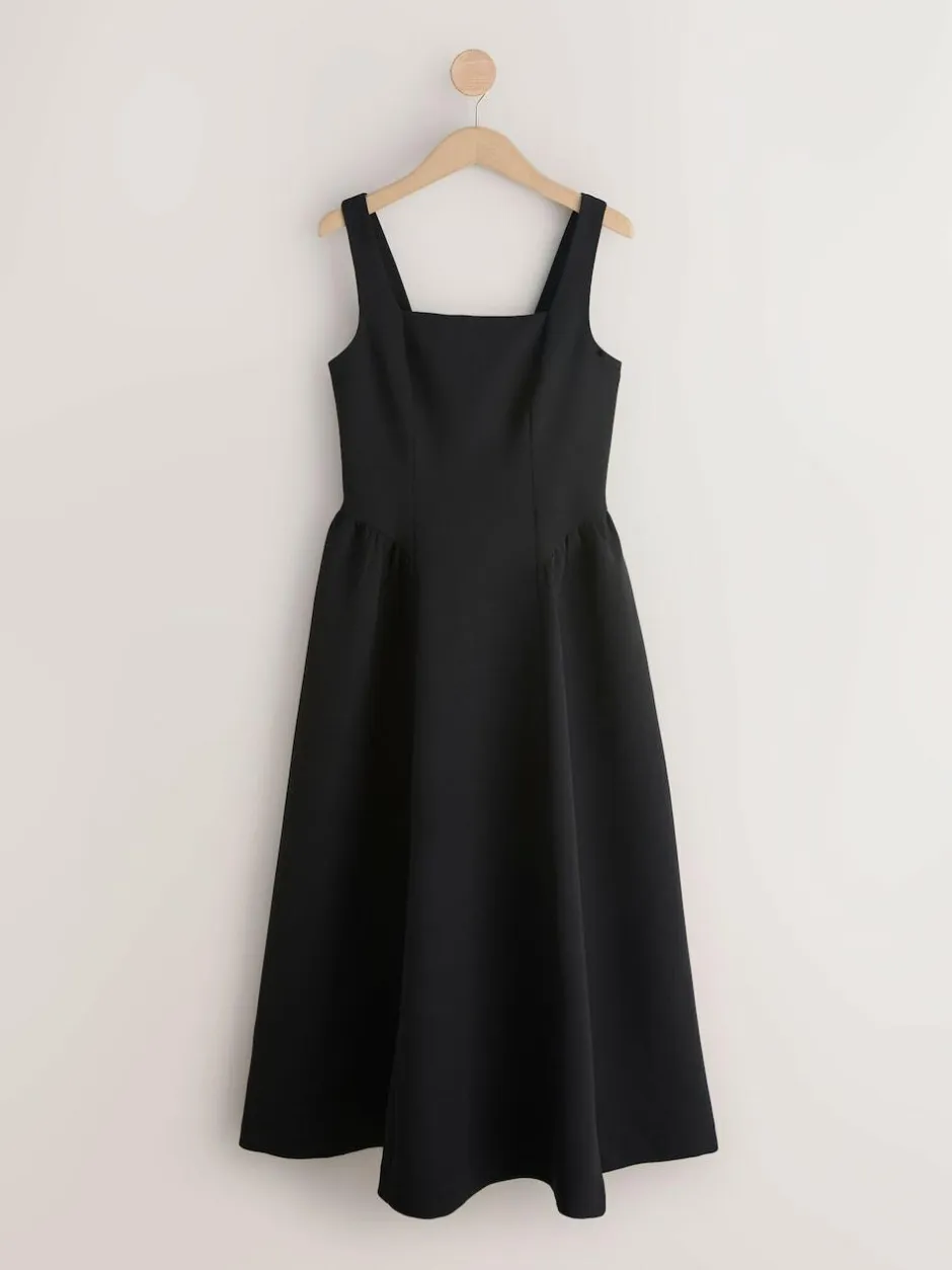 Next Occasion Cinched Waist Maxi Dress Black New
