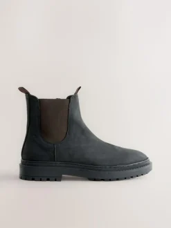 Next Forever Comfort® Round Toe Chelsea Boots Black Oiled Leather Hot