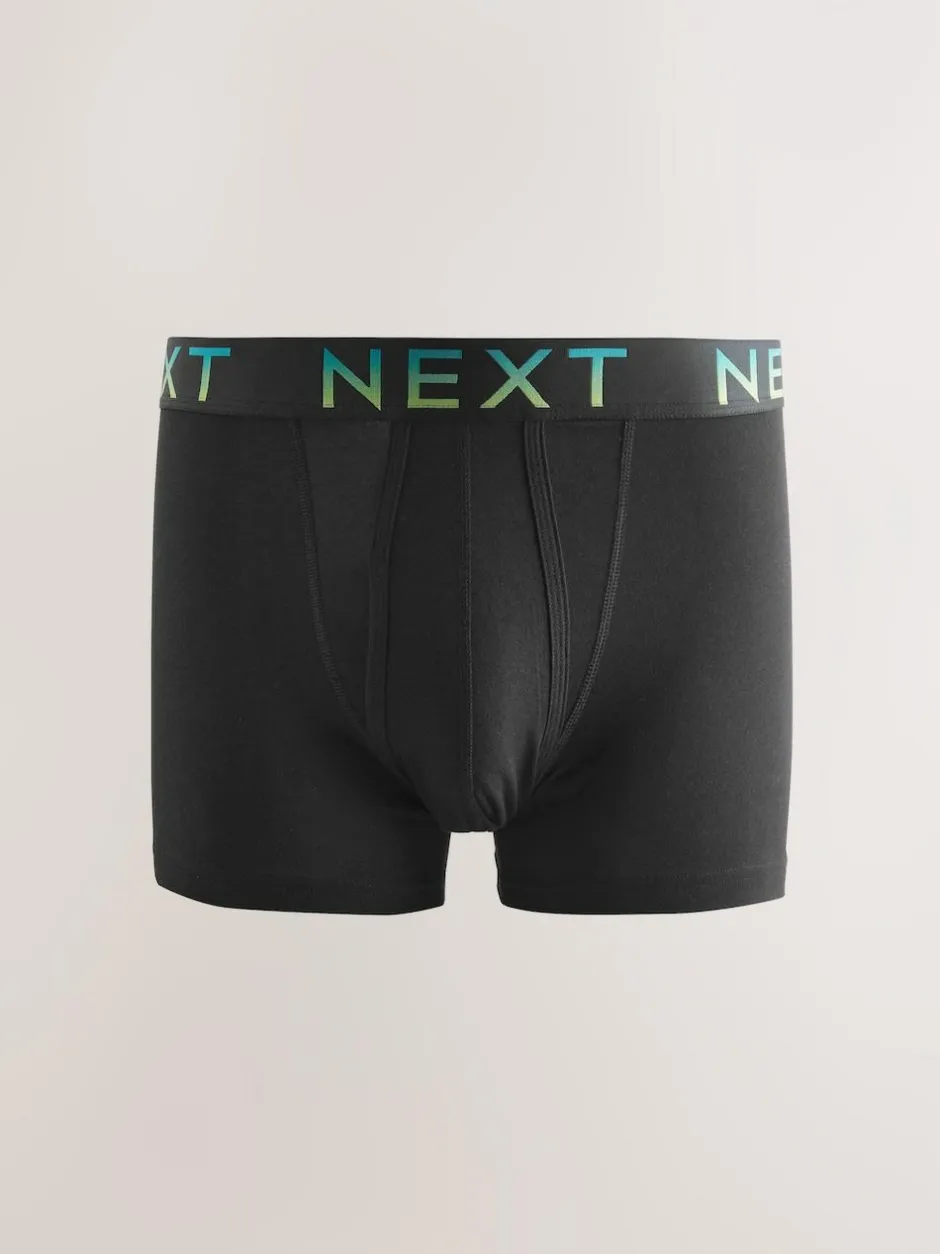 Next Black Ombre Waistband 5 Pack A-Front Cotton Rich Boxers Online