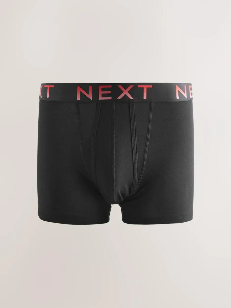 Next Black Ombre Waistband 5 Pack A-Front Cotton Rich Boxers Online