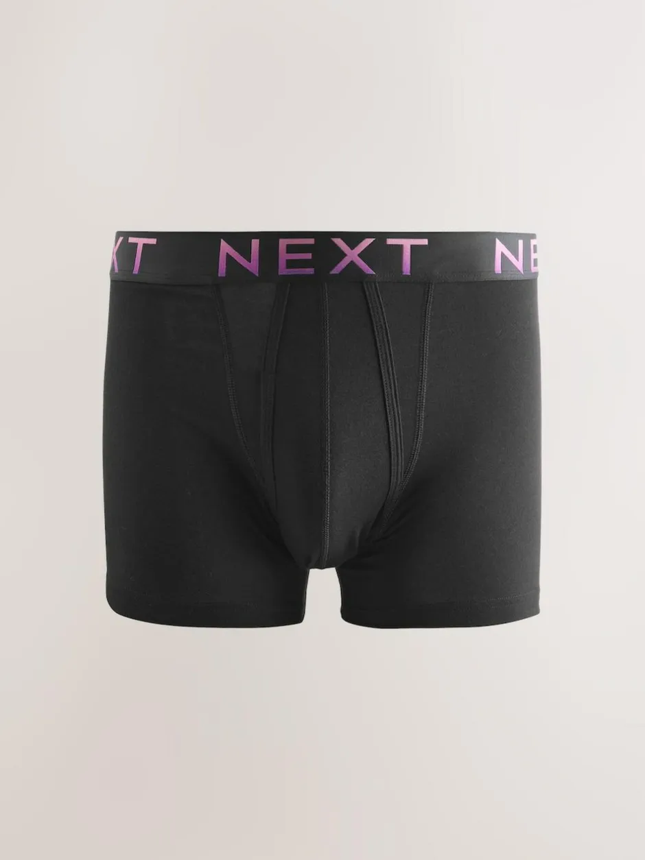 Next Black Ombre Waistband 5 Pack A-Front Cotton Rich Boxers Online