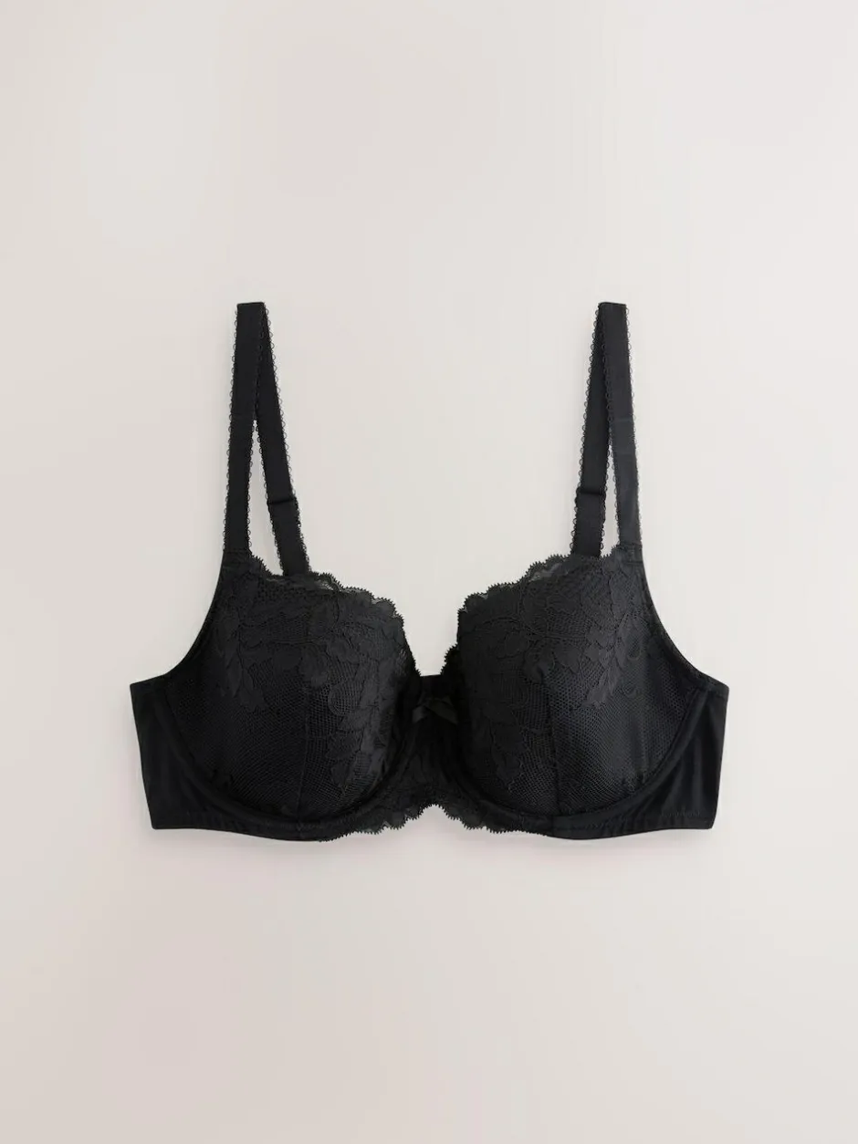 Next Pad Balcony DD+ Lace Bra Black Online