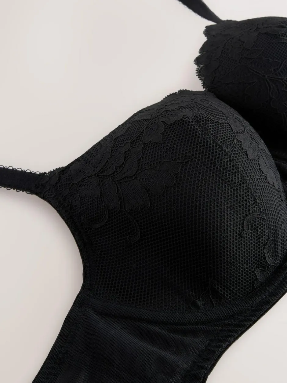Next Pad Balcony DD+ Lace Bra Black Online