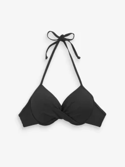 Next Black Padded Wired Plunge Bikini Top Outlet