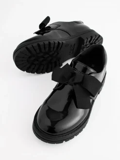 Next Black Patent Bow Monkstrap Chunky School Shoes Outlet
