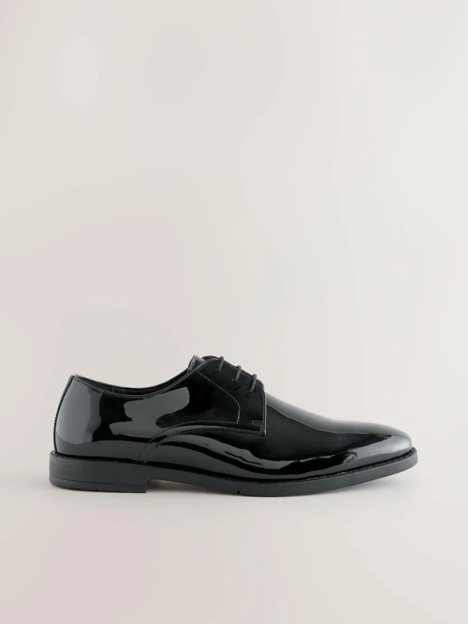 Next Black Patent Leather Derby Shoes Outlet