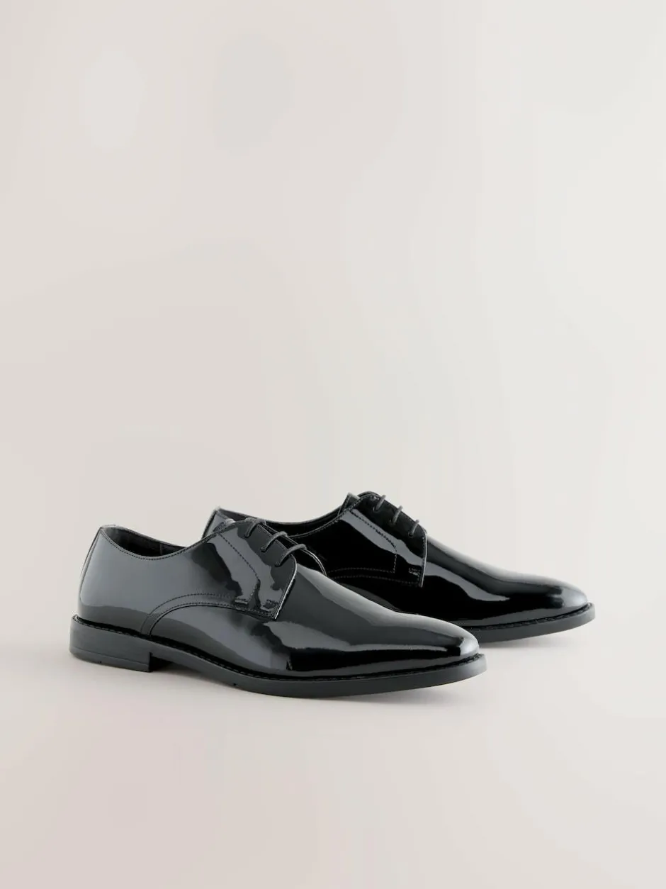 Next Black Patent Leather Derby Shoes Outlet