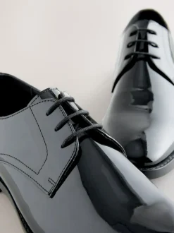 Next Black Patent Leather Derby Shoes Outlet
