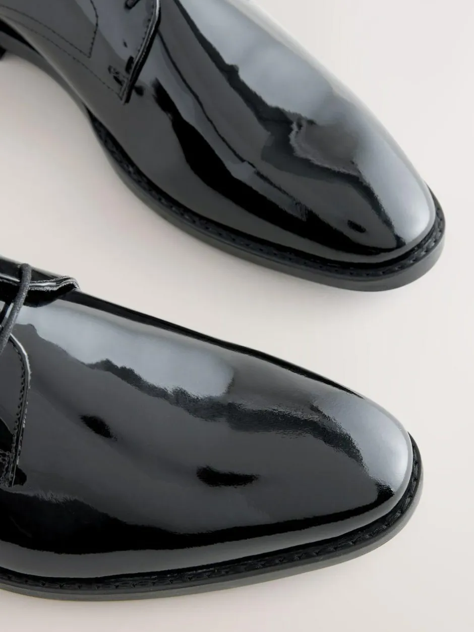 Next Black Patent Leather Derby Shoes Outlet