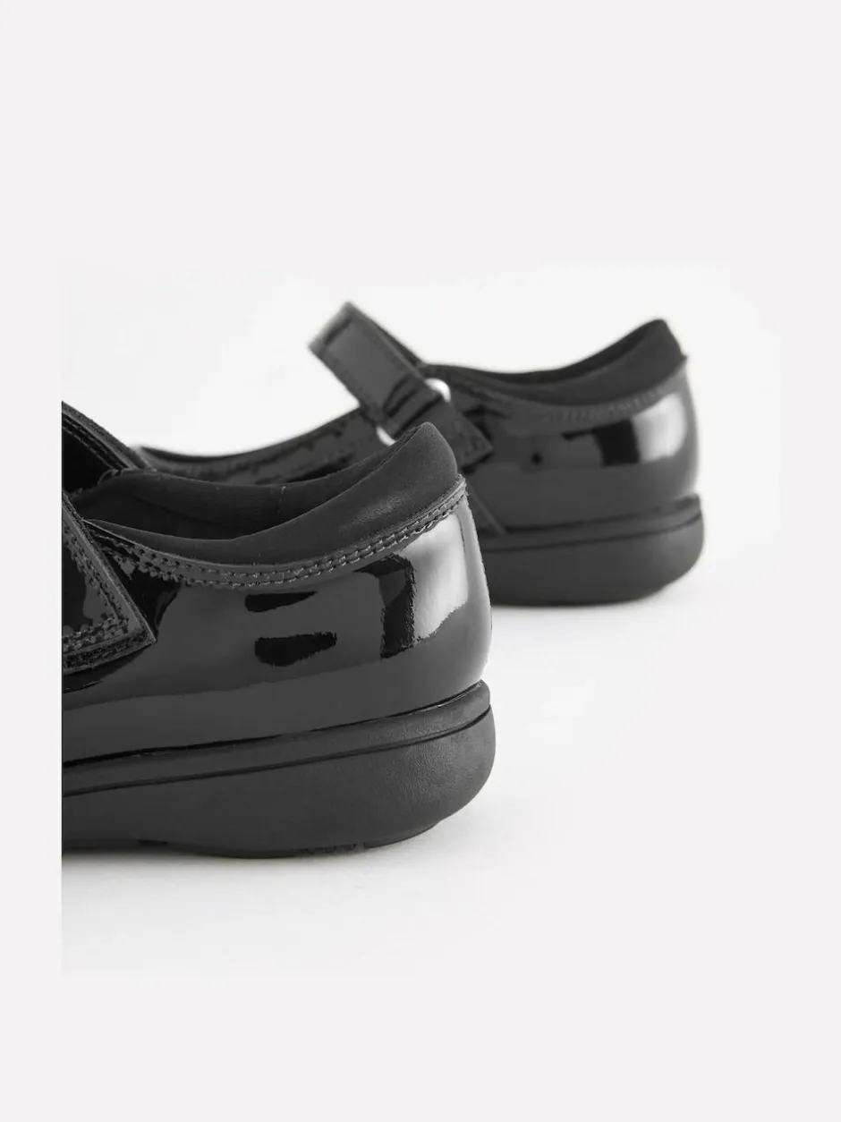 Next Black Patent Narrow Fit (E) School Leather Brogue Detail Mary Jane Shoes Online