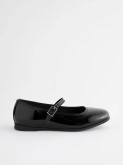 Next Narrow Fit (E) Leather Mary Jane School Shoes Black Patent