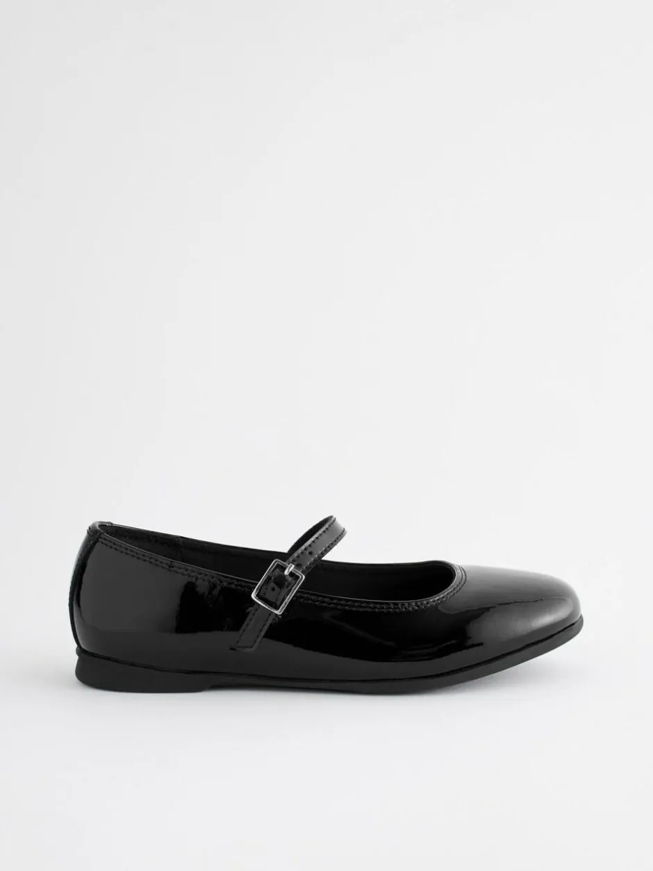 Next Narrow Fit (E) Leather Mary Jane School Shoes Black Patent