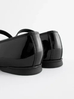Next Narrow Fit (E) Leather Mary Jane School Shoes Black Patent