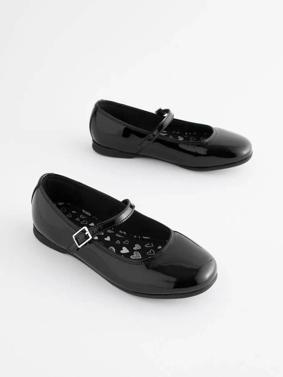 Next Standard Fit (F) Leather Mary Jane School Shoes Black Patent Online