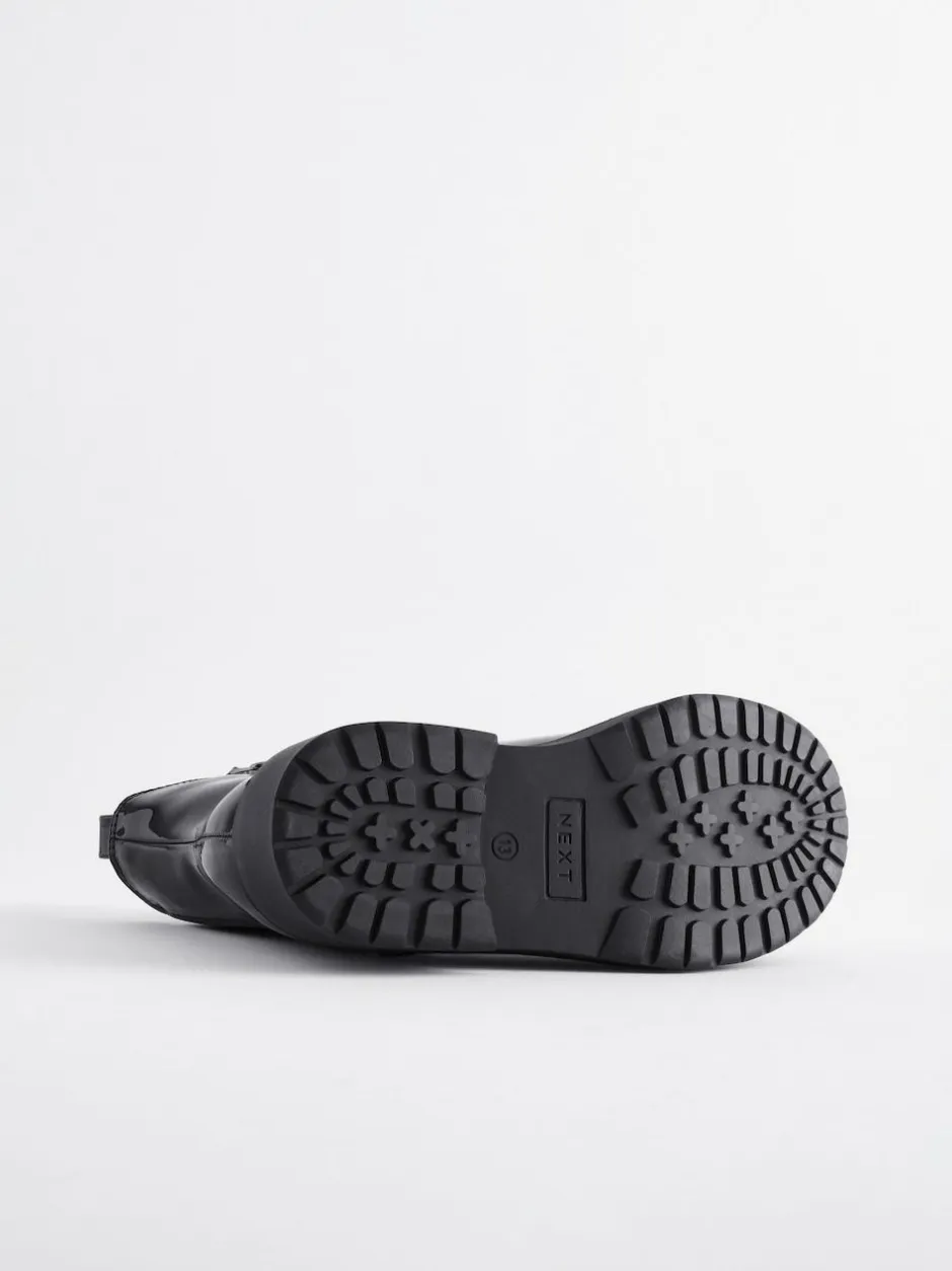 Next Standard Fit (F) Chelsea Ankle Boots Black Patent Outlet