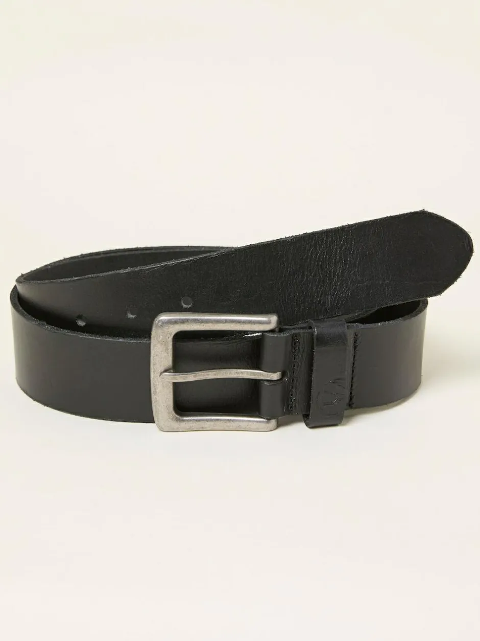 Fat Face Plain Leather Belt Black Hot