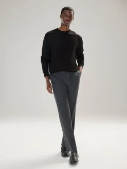 Next Plain Regular Fit Cotton Rich Crew Neck Jumper Black Discount