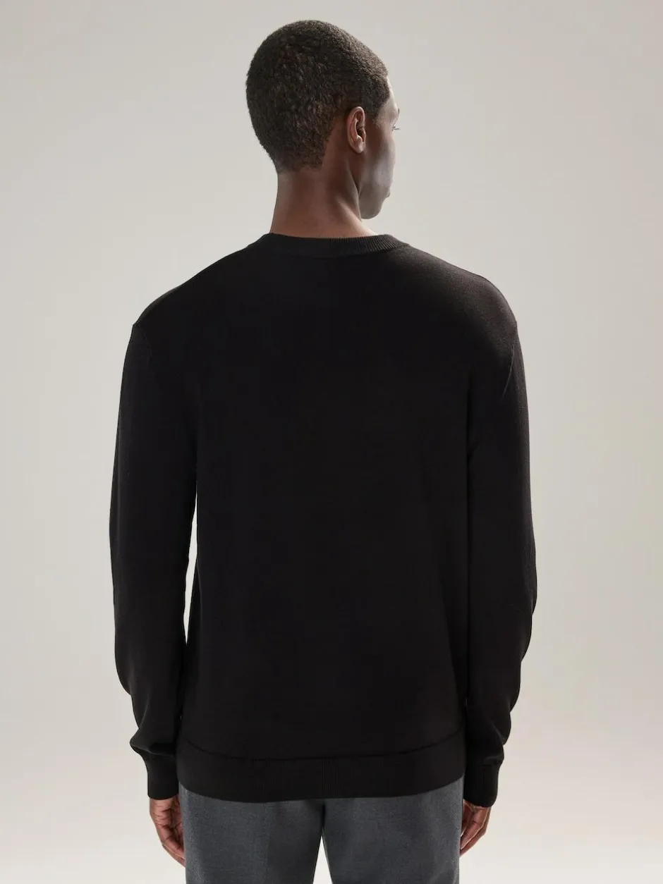 Next Plain Regular Fit Cotton Rich Crew Neck Jumper Black Discount