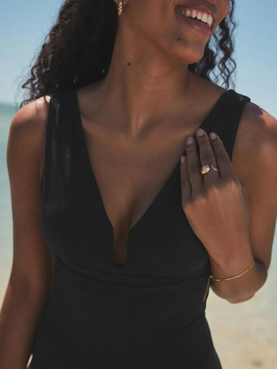 Next Black Plunge Shaping Tummy Control Swimsuit Clearance