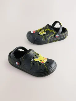 Next Black Pokemon Warm Lined Slipper Clogs