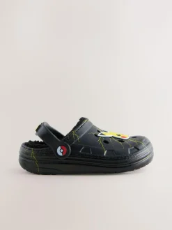 Next Black Pokemon Warm Lined Slipper Clogs