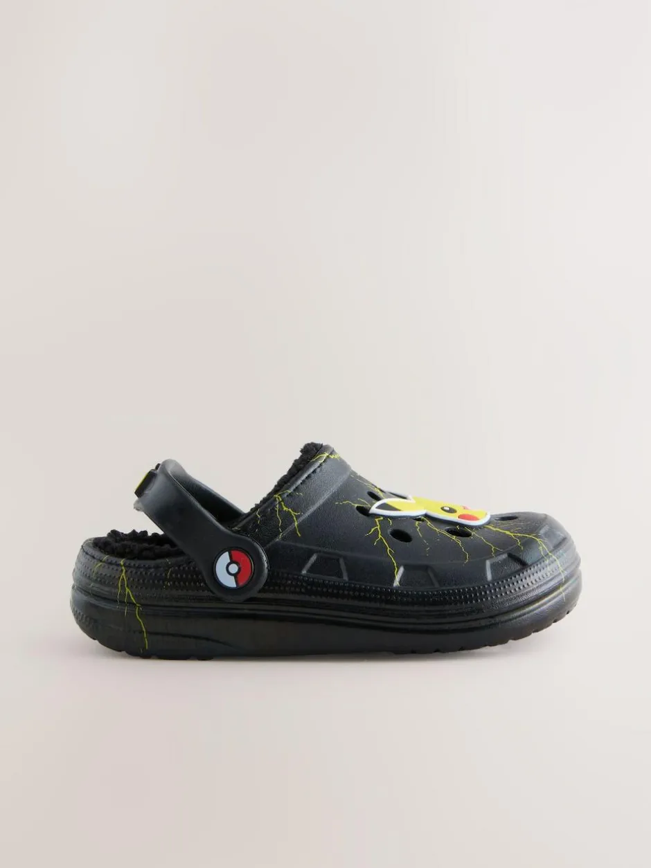 Next Black Pokemon Warm Lined Slipper Clogs