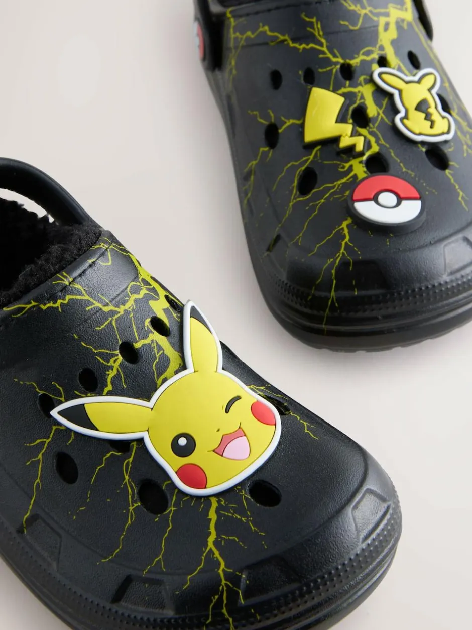 Next Black Pokemon Warm Lined Slipper Clogs