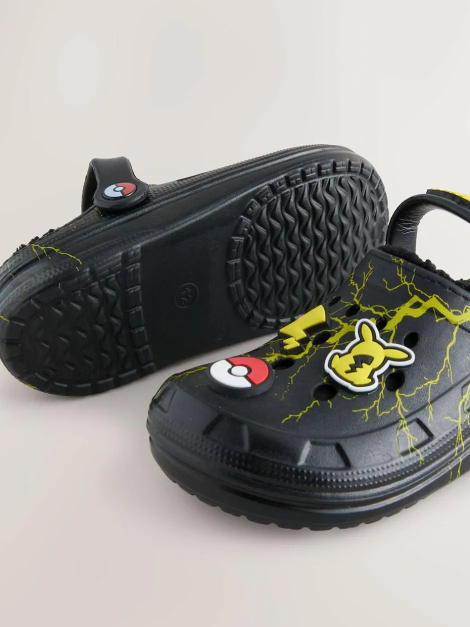 Next Black Pokemon Warm Lined Slipper Clogs